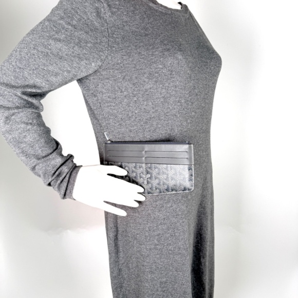 Authentic New GOYARD Goyardine Insert Louise Grey 2023 Card Case Wallet - Picture 2 of 11